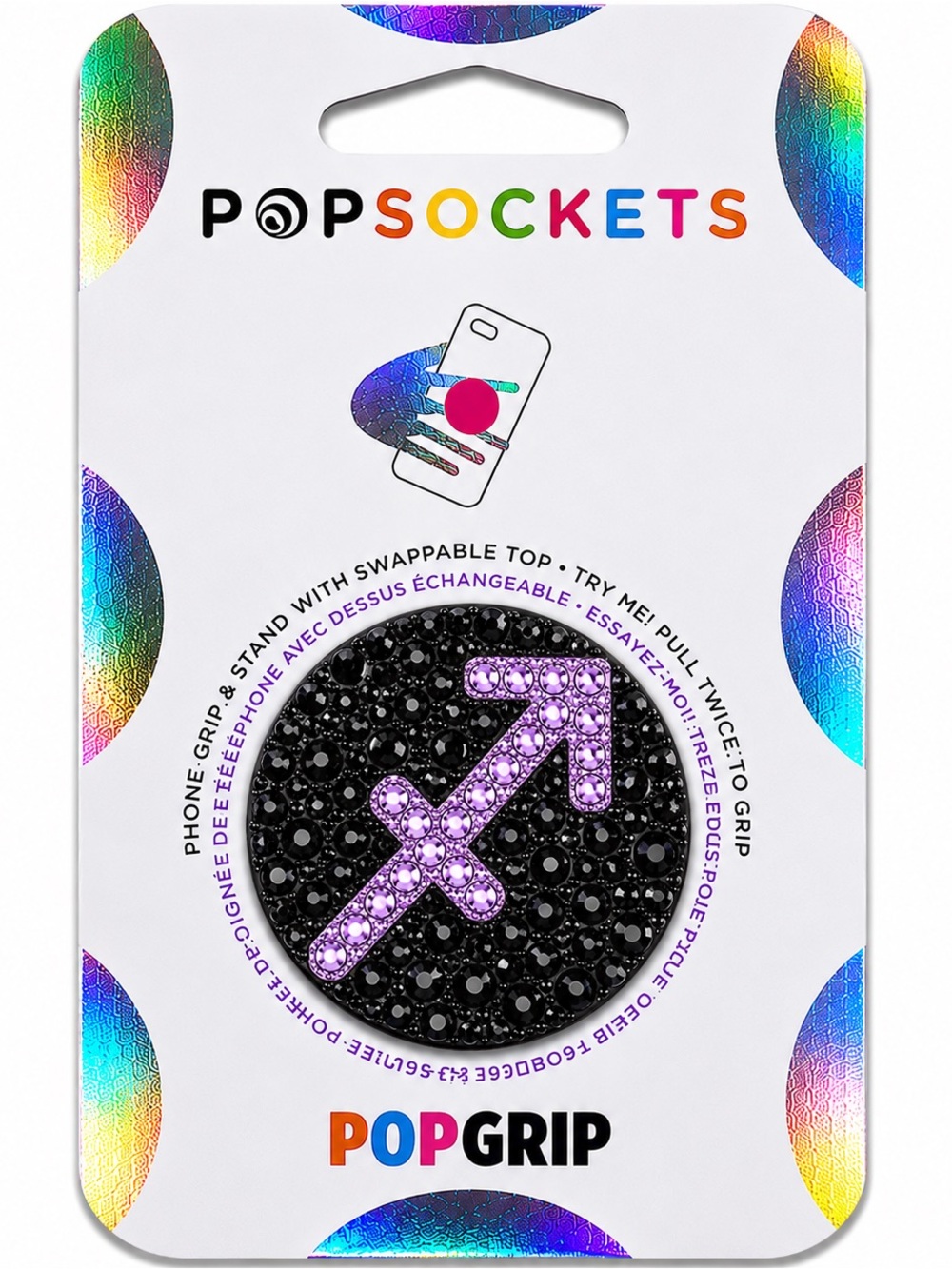 Luxe Crystal Sagittarius ♐️ Theme Diamonds PopSocket Phone Holder Grip New